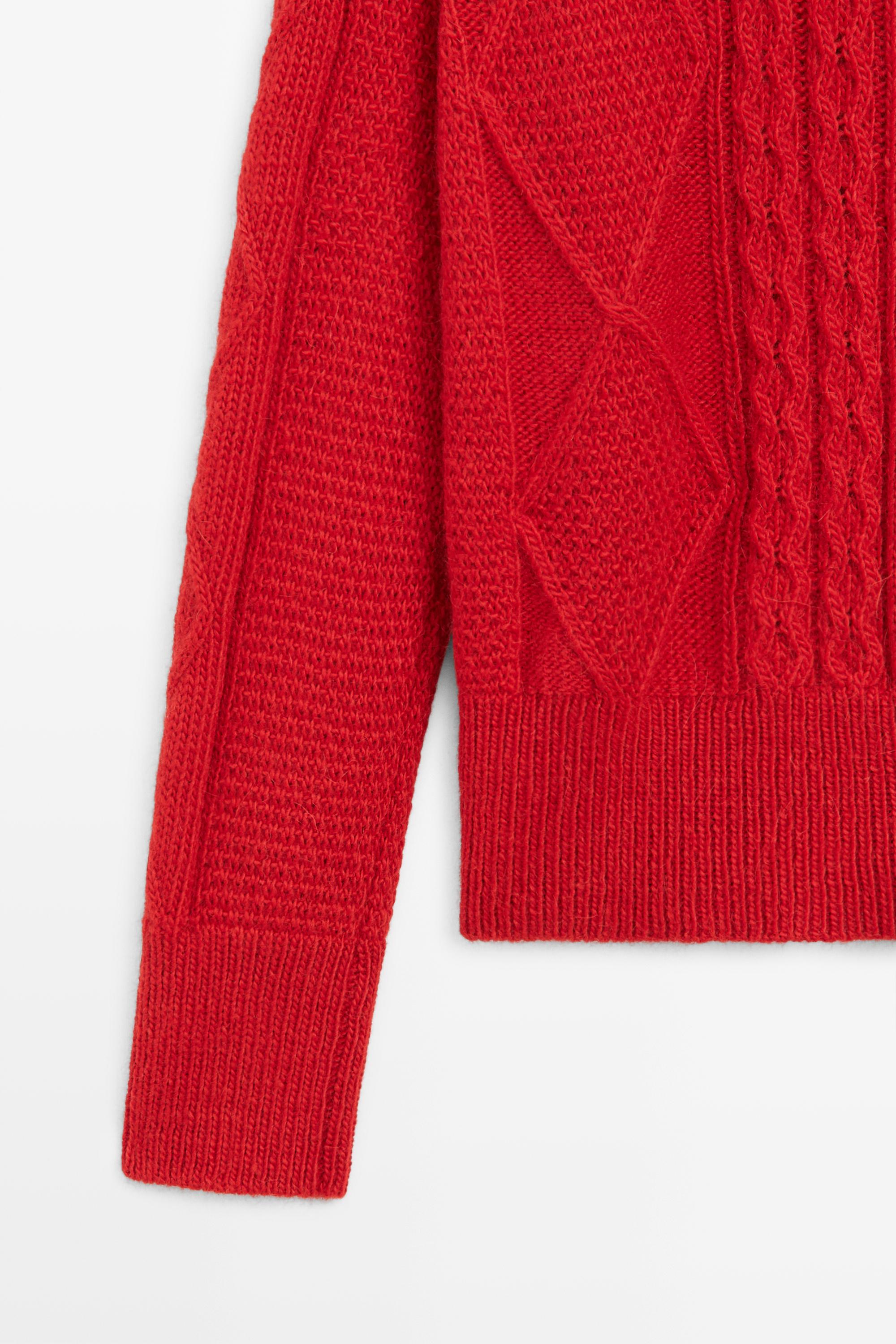 Wool blend cable-knit sweater