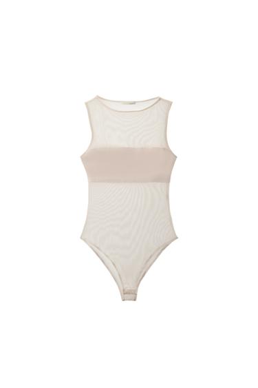 BODY COMBINADO TUL - Crudo de Zara