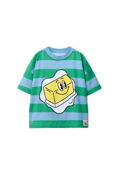 BUTTER PRINT STRIPED T-SHIRT - striped by Zara