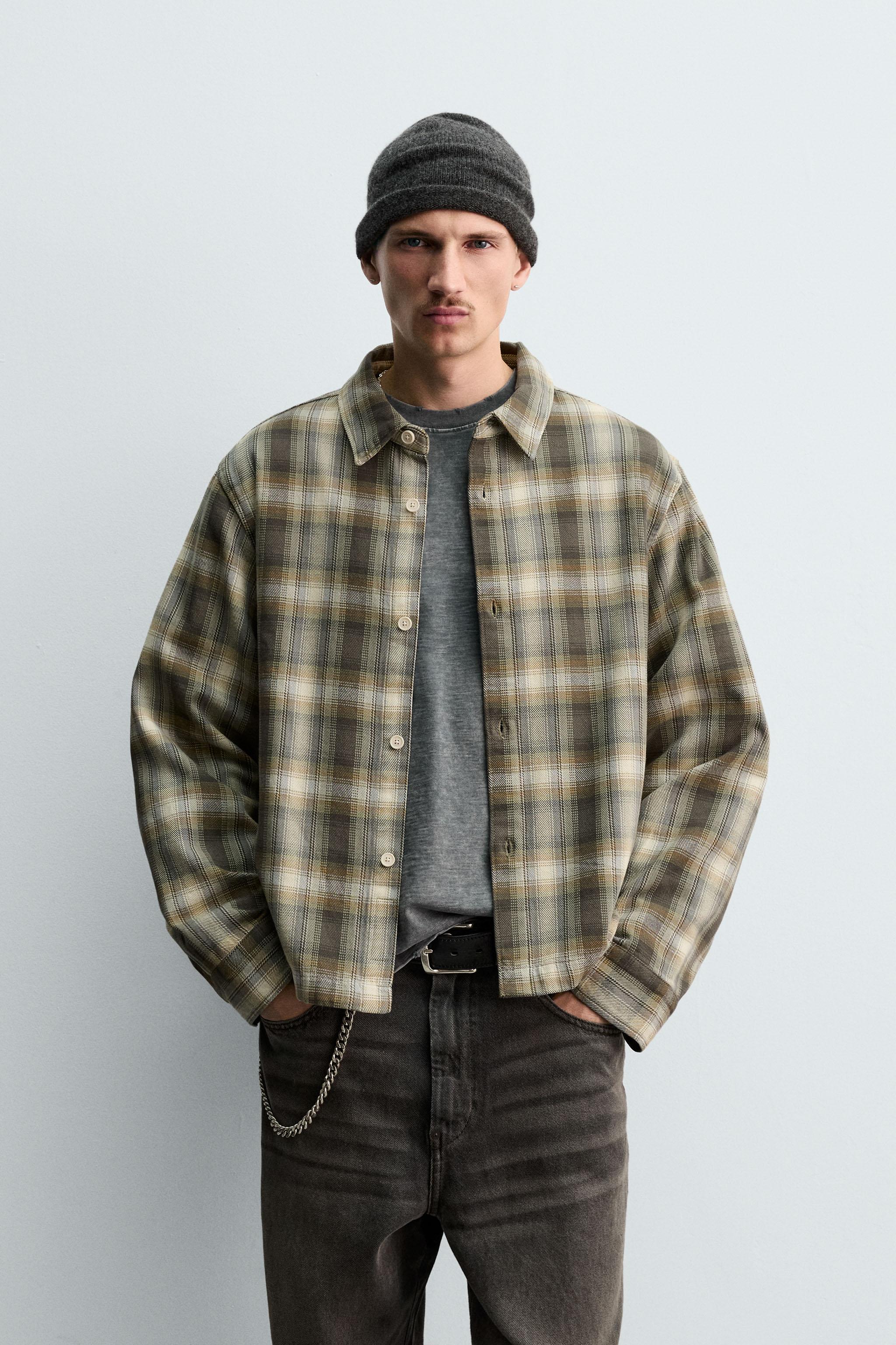 RELAXED FIT PLAID OVERSHIRT