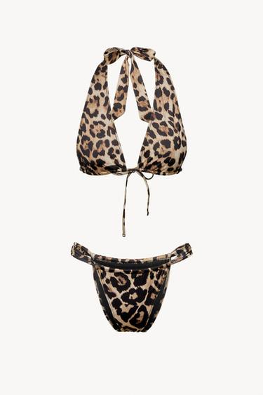 BRAGUITA BIKINI CORTINILLA ESTAMPADO ANIMAL - Leopardo de Zara