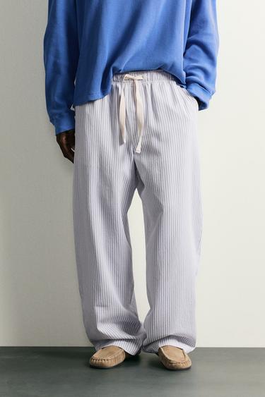 STRIPED WIDE-LEG TROUSERS - striped by Zara