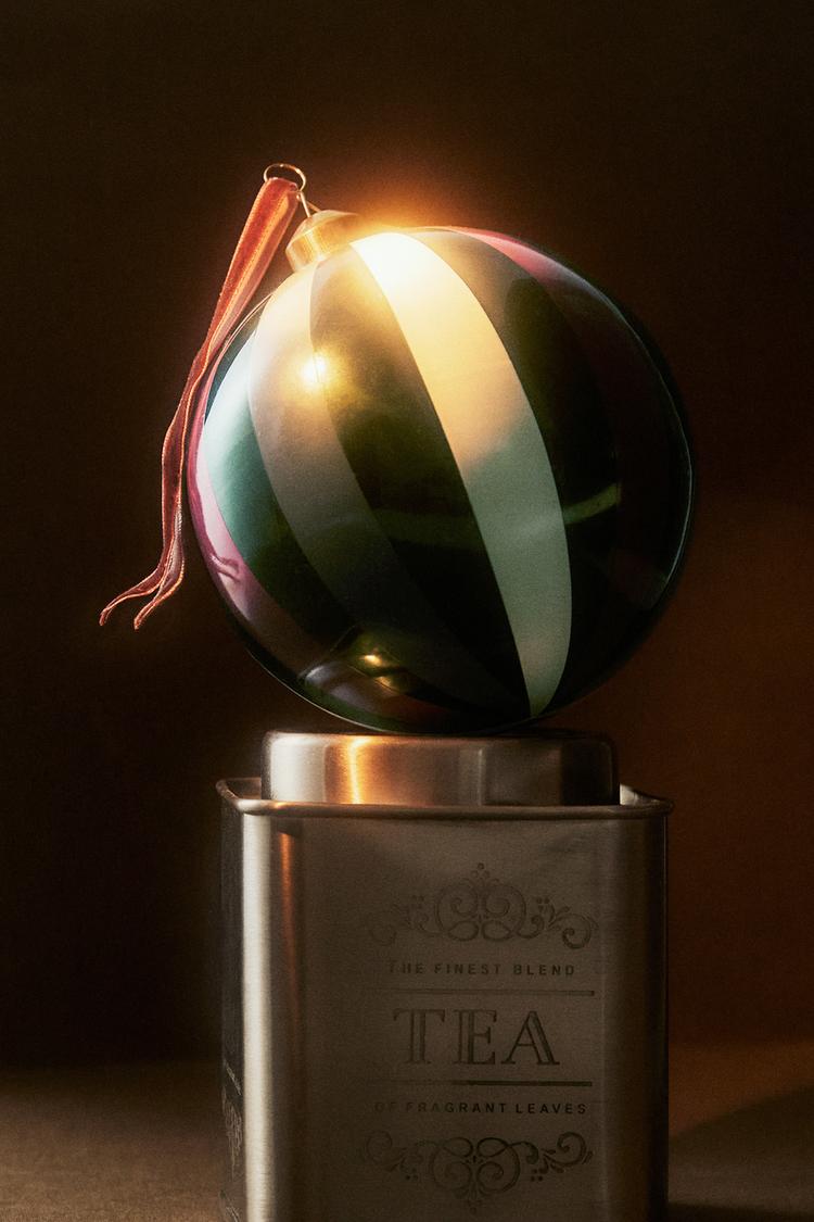 STRIPED STEEL CHRISTMAS TREE DECORATION — Multicolored