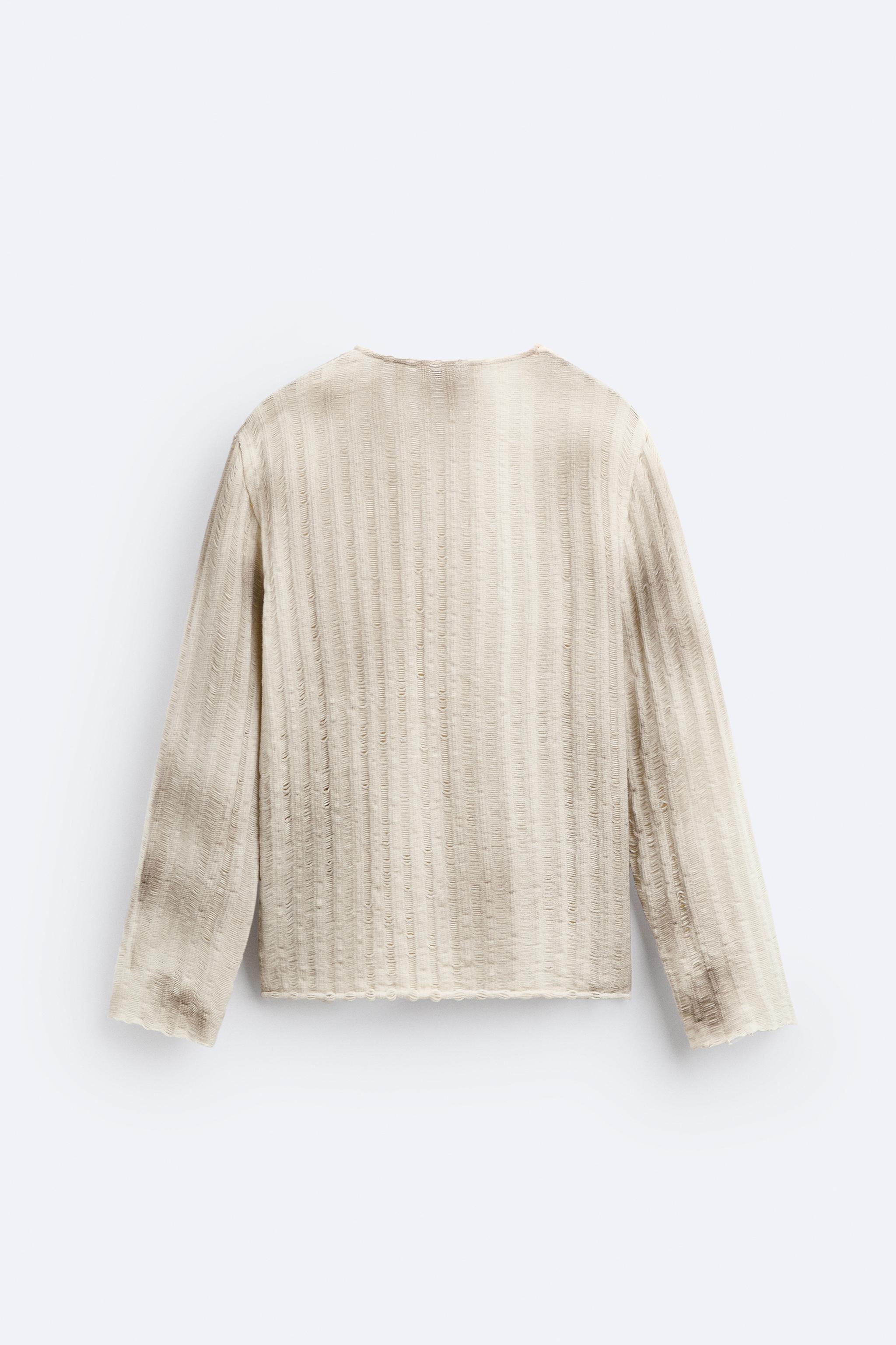 SPRAY PRINT SWEATER - Ecru | ZARA United States SPRAY PRINT SWEATER - Ecru | ZARA United States