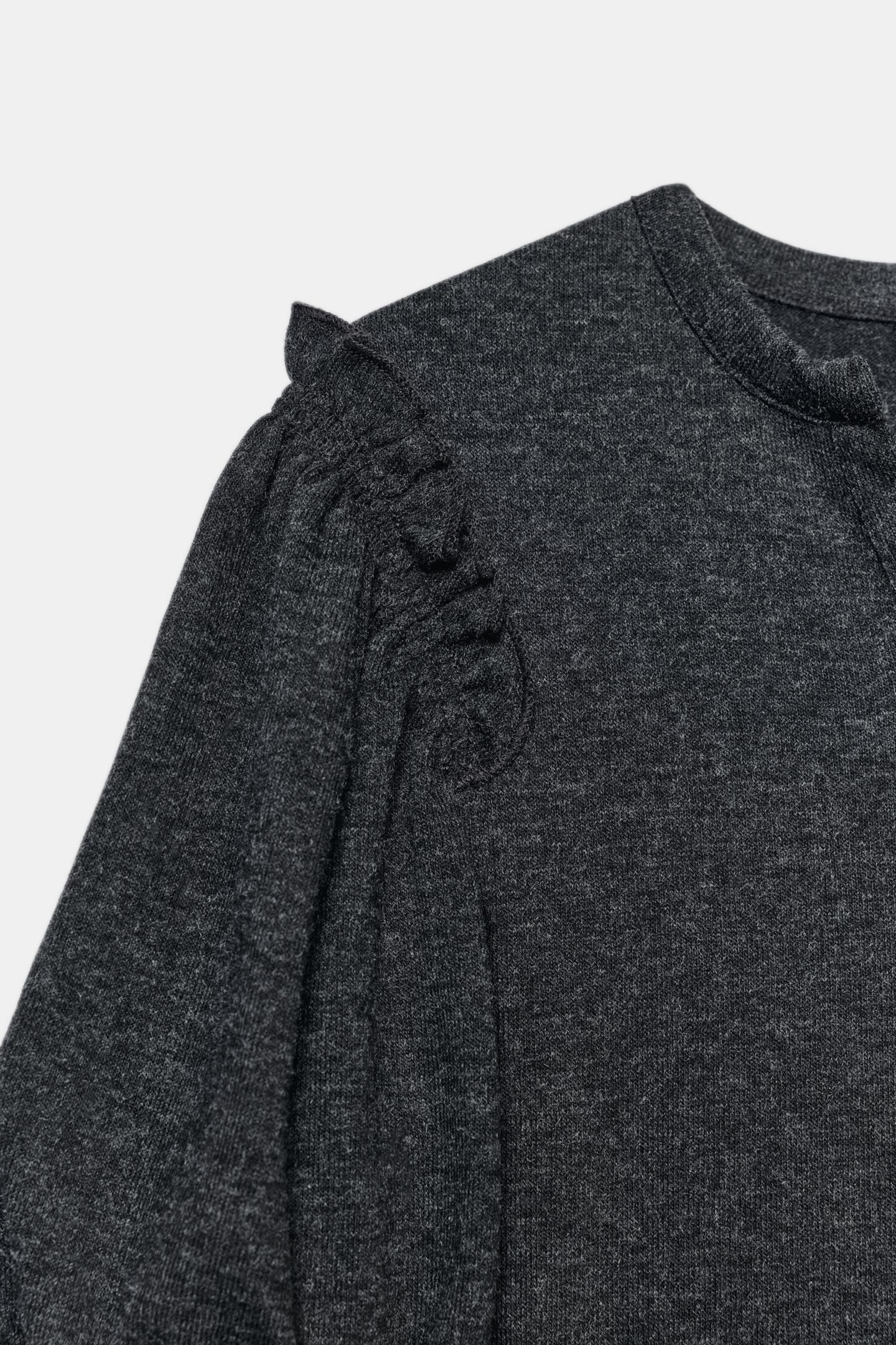 Боди, оборки — Zara, цвет: Тёмный серый — фото 8