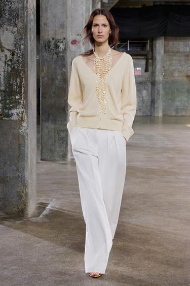 KNIT SWEATER WITH BUTTONS - Ecru by Zara - Image 0