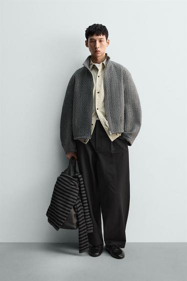 IRREGULAR JACQUARD JACKET - Grey marl by Zara