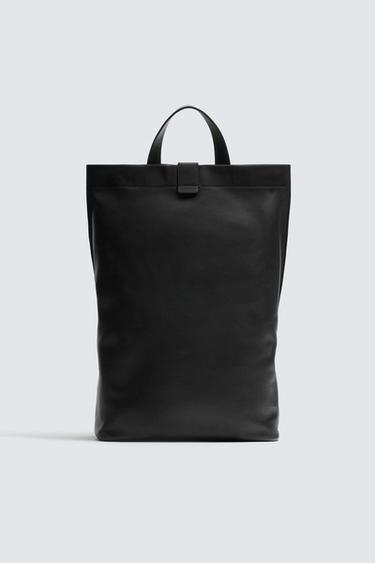 MOCHILA PIEL - Negro de Zara