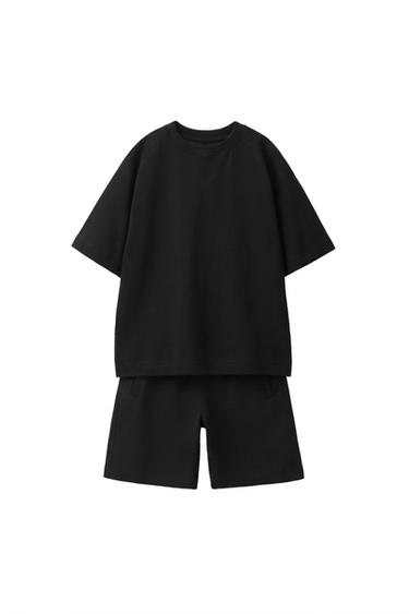 T-SHIRT AND BERMUDA SHORTS SET - Black de Zara