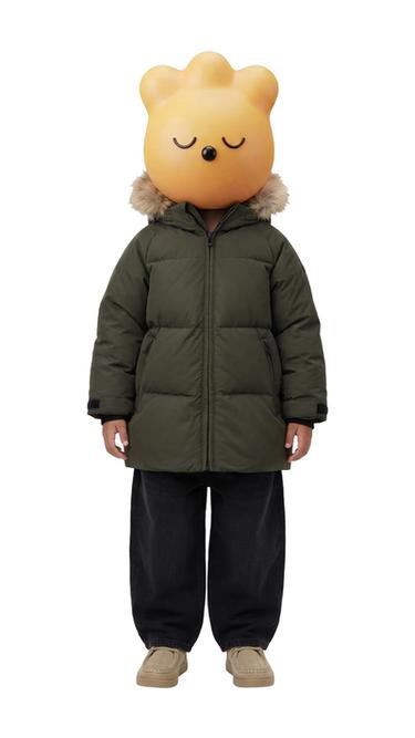 XHUP I FRYRË ME KAPUÇ ME EFEKT GËZOFI 50% PENDË DHE 50% PUPLA WATER REPELLENT DHE WINDPROOF - E gjelbër e errët nga Zara