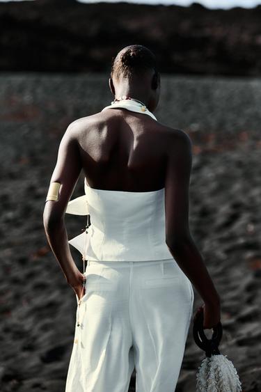 GILET HALTER NŒUD - Écru de Zara - Image 3