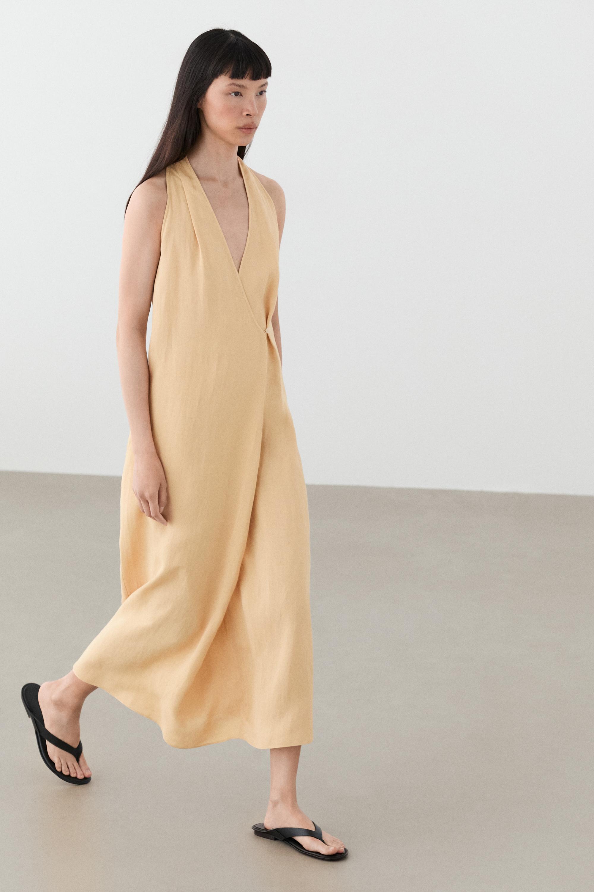 Midi dress with button detail