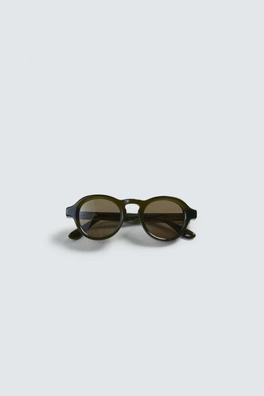 КРУГЛЫЕ СОЛНЦЕЗАЩИТНЫЕ ОЧКИ — ОЛИВКОВЫЙ от Zara