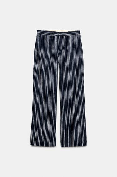 PANTALON À RAYURES ZW COLLECTION - Bleu marine de Zara - Image 6