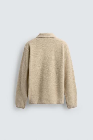 TEXTURED QUARTER-ZIP SWEATSHIRT - Ecru by Zara - Image 7