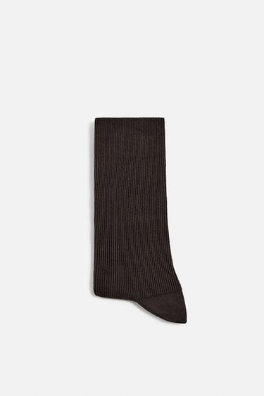 CALCETINES RIB - Marrón oscuro de Zara