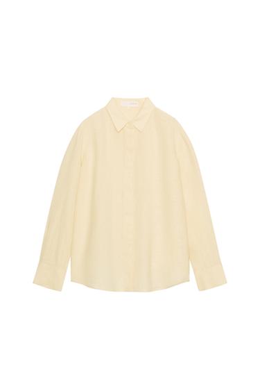 100% LINEN SHIRT ZW COLLECTION - Light beige by Zara