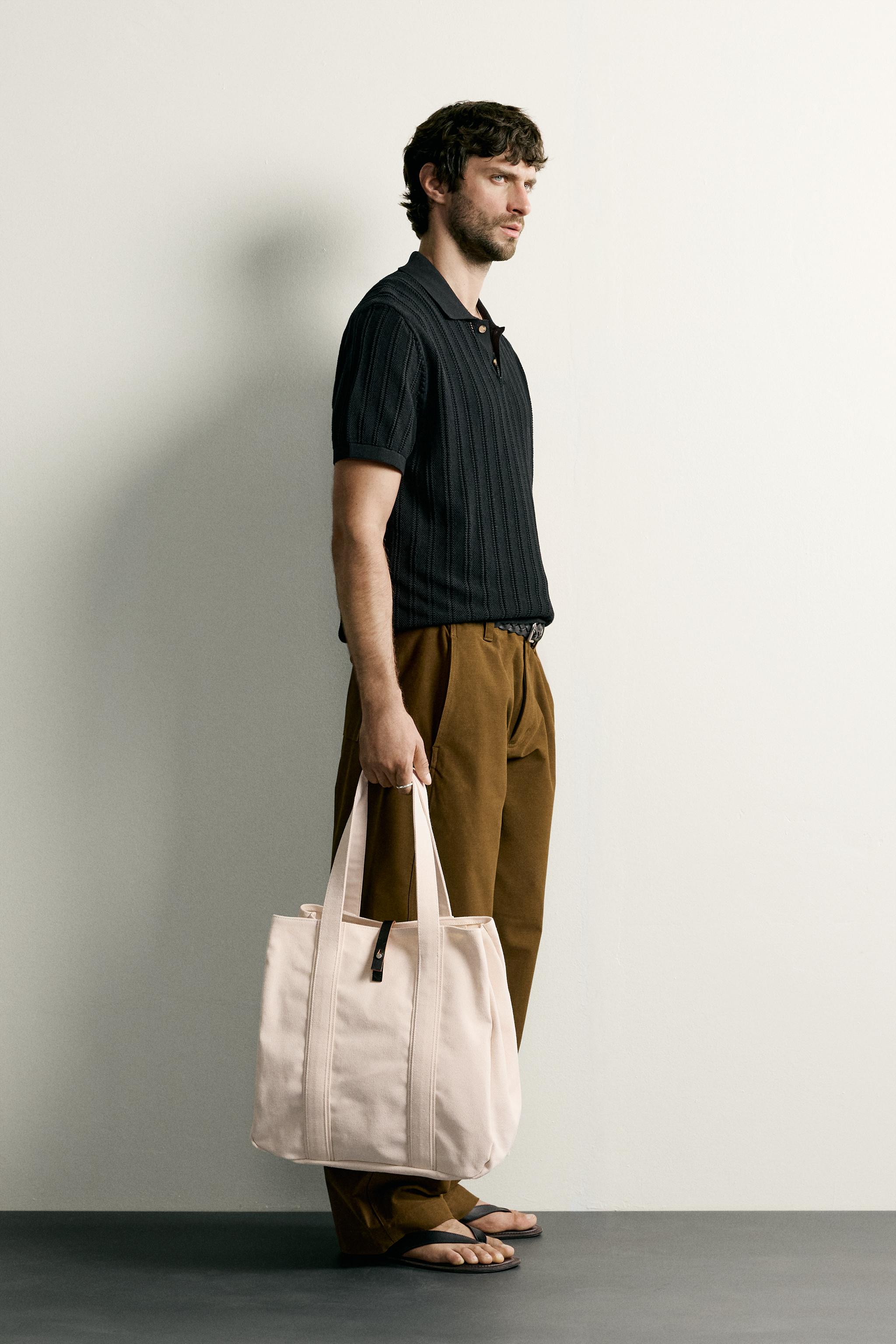 Мужские свитеры Zara OPEN-KNIT TEXTURED POLO — фото 4