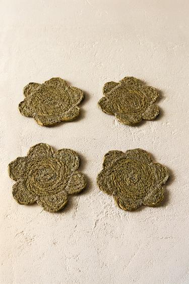 PACK OF SEAGRASS COASTERS (PACK OF 4) - Greenish by Zara - Image 5