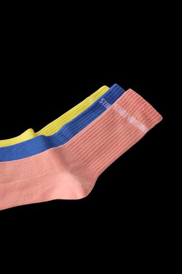3-PACK OF TEXT SOCKS - Multicoloured by Zara