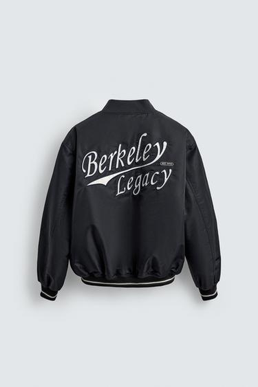CONTRAST EMBROIDERY BOMBER JACKET - Blue by Zara - Image 8