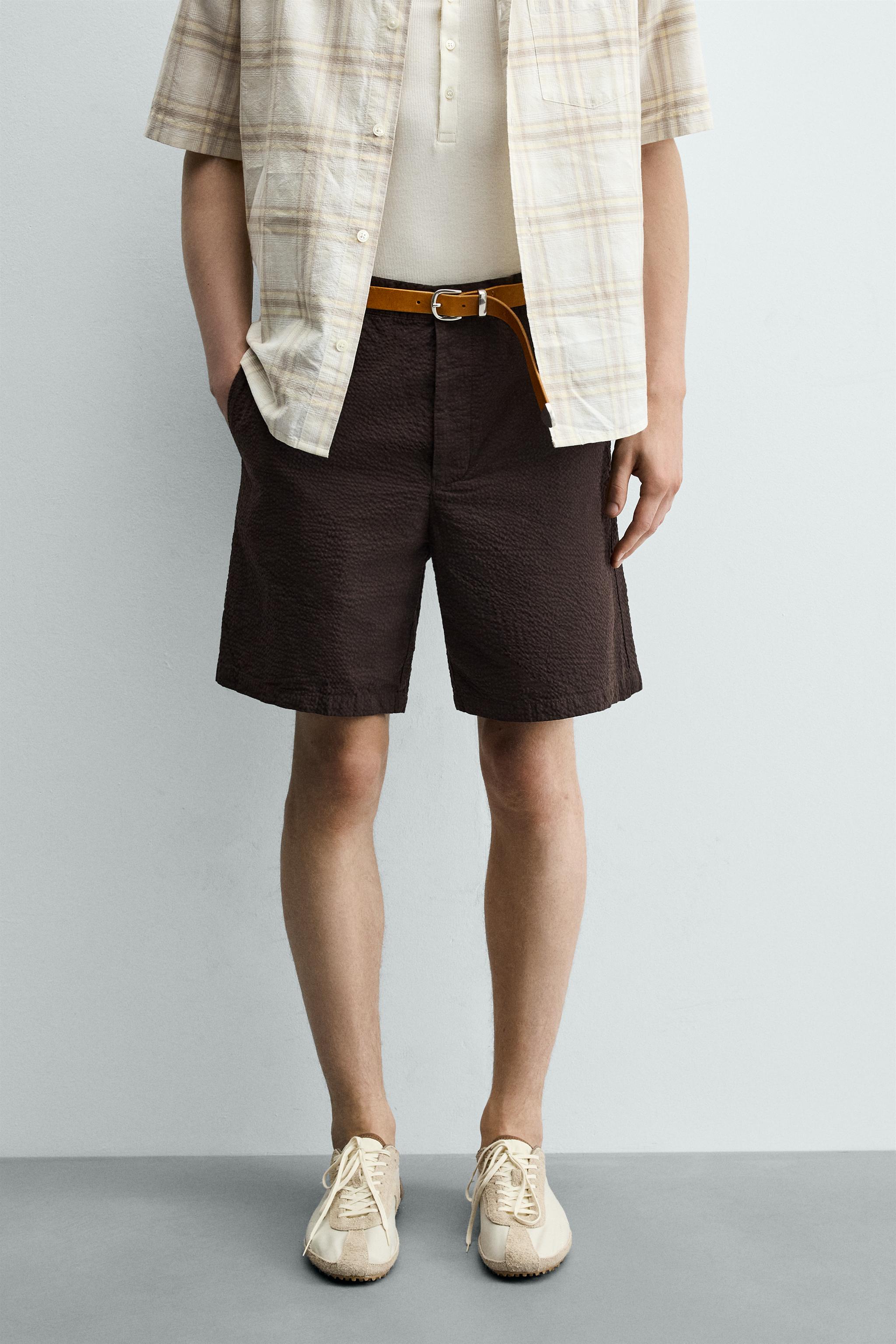 REGULAR FIT SEERSUCKER SHORTS