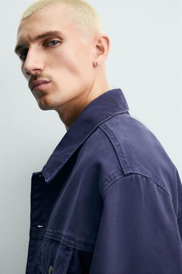 RELAXED FIT WASHED JACKET - Ink blue by Zara - Image 4