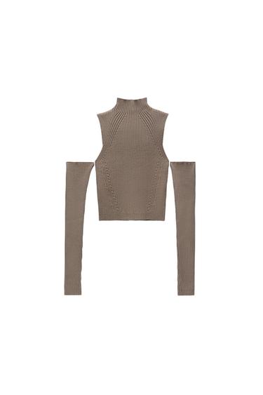 HIGH COLLAR KNIT SWEATER