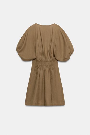 ROBE COURTE EN LIN - Tabac de Zara - Image 9
