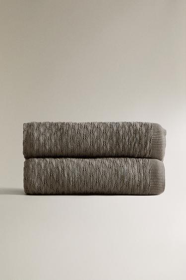 CHILDREN’S HERRINGBONE BLANKET - Anthracite grey by Zara - Image 1