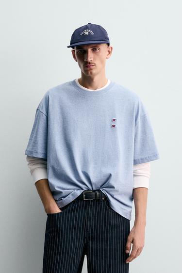 CHAMPION ® X ZARA PATCH T-SHIRT - Blue marl by Zara - Image 1