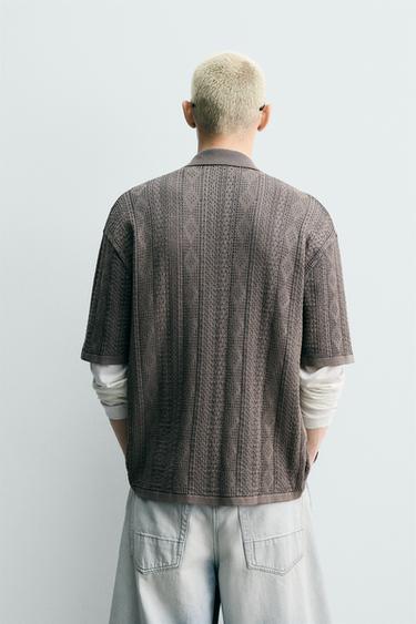 JACQUARD KNIT SHIRT - Greyish by Zara - Image 2
