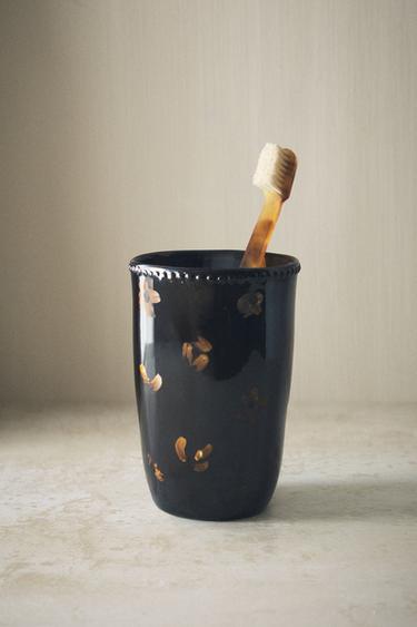 FLORAL TOOTHBRUSH HOLDER - Brown by Zara - Image 4