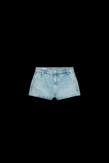 Zara TRF CHINO DENIM SHORTS - Blue - Image 0