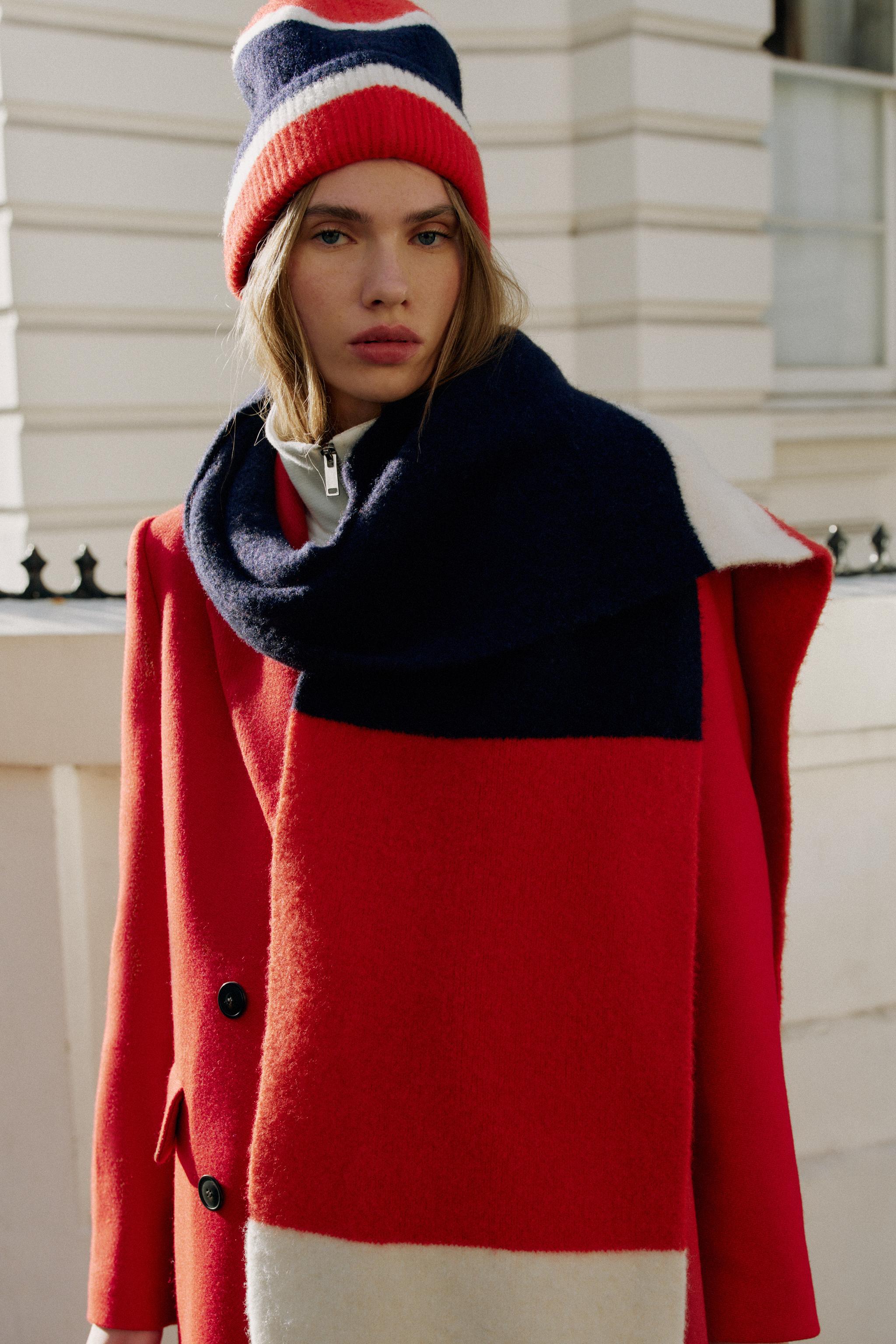 Striped Fringed Knit Scarf by Zara