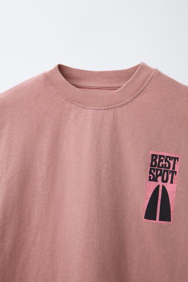 T-SHIRT IMPRIMÉ SURF - Rose pâle de Zara - Image 2