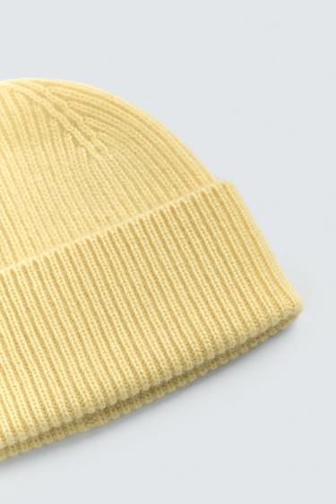 BONNET BEANIE 100% CACHEMIRE AARON LEVINE X ZARA - Jaune de Zara - Image 3
