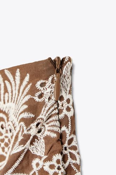 KNOTTED CUTWORK SKORT - Brown / Ecru by Zara - Image 5