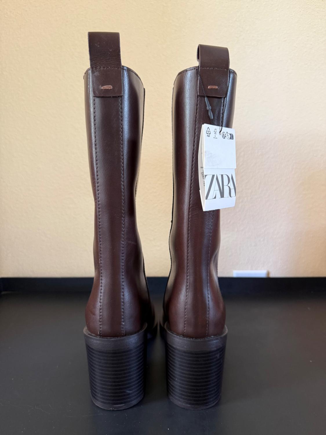 PULL-ON HEELED LEATHER BOOTS - Image 7