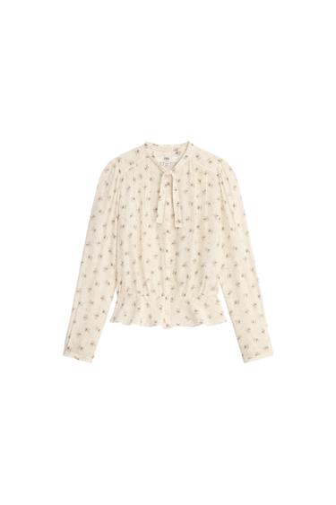 LIMITED EDITION PRINTED BLOUSE WITH TIES