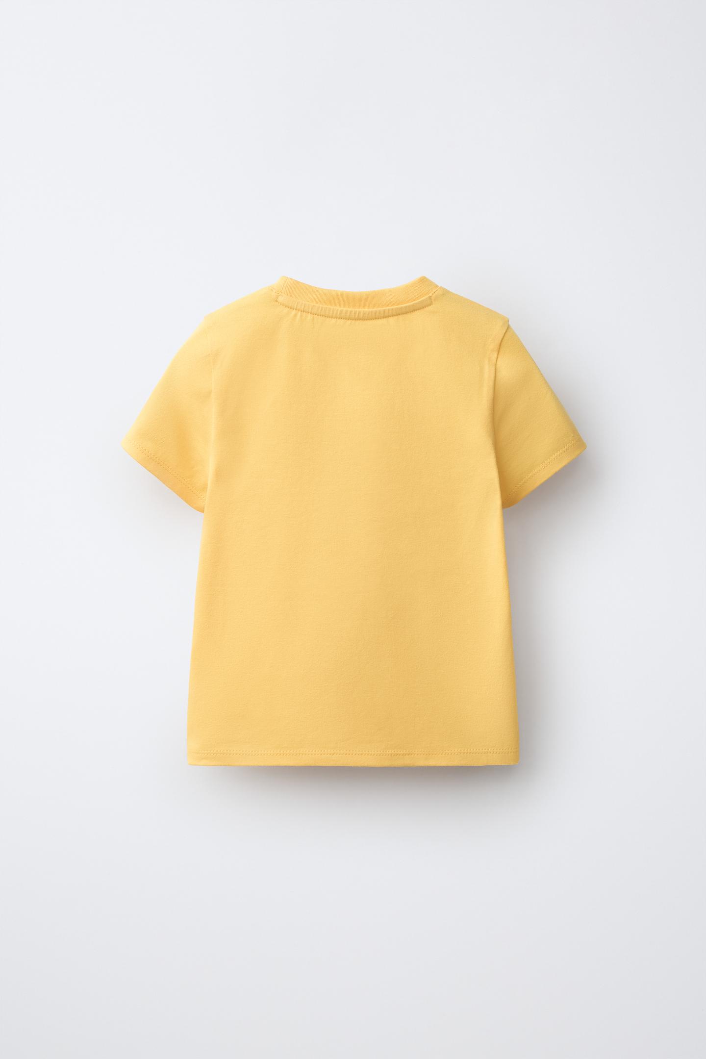Детская футболка Zara Text Print, цвет: Жёлтый — фото 3