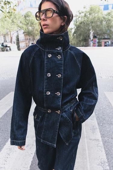 CHAQUETA Z1975 DENIM PESPUNTES CONTRASTE - Azul de Zara
