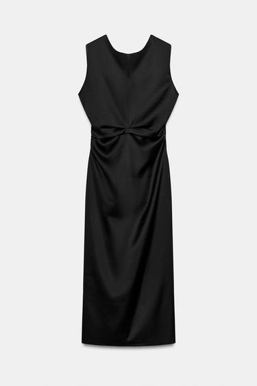 ROBE SATINÉE DRAPÉE - Noir de Zara - Image 5