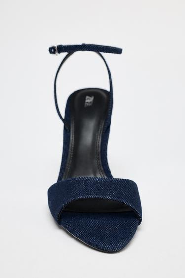 HOHE DENIM-ABSATZSANDALETTE - Blau von Zara