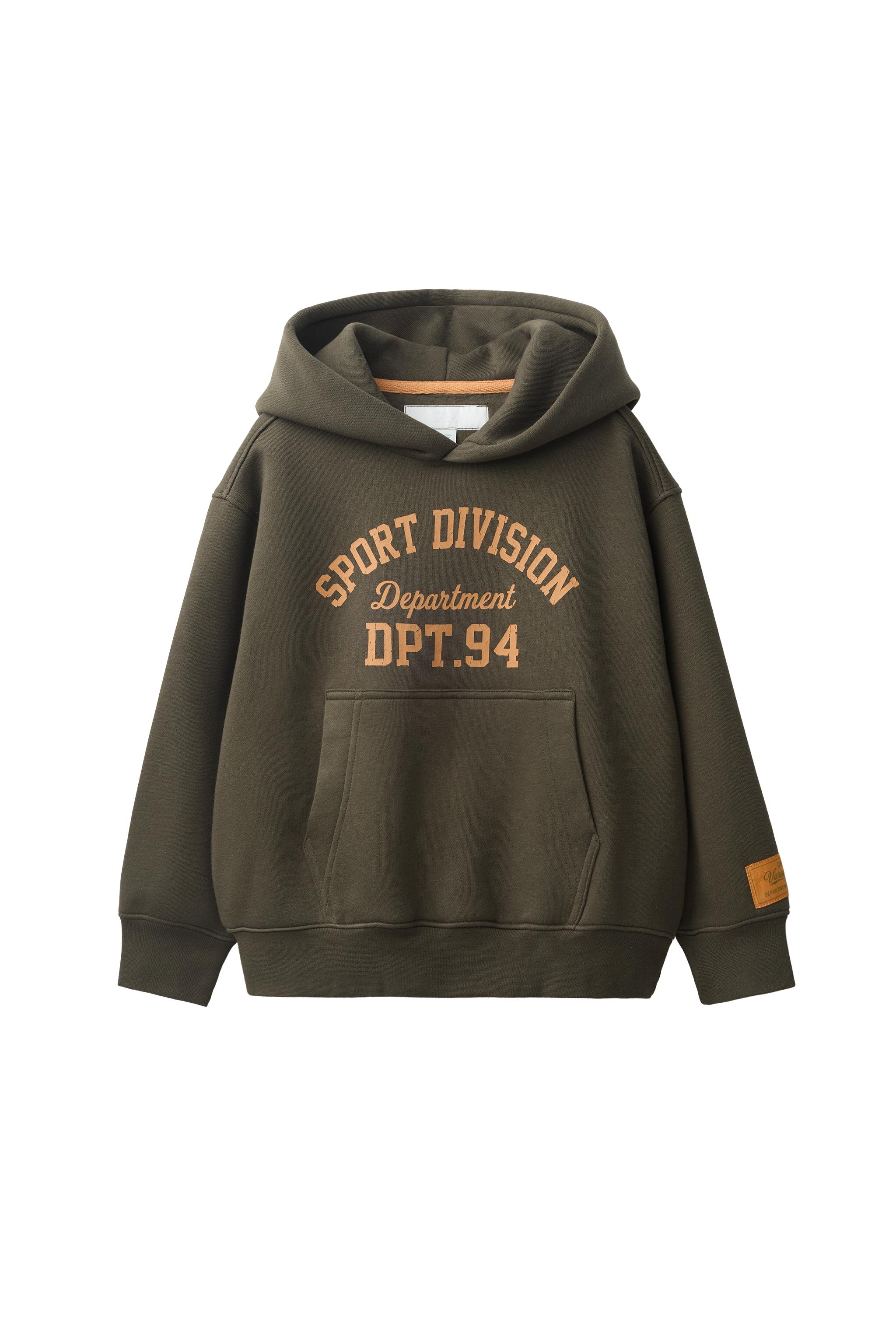VARSITY TEXT HOODIE - Mid-green | ZARA Canada