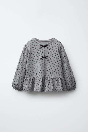 ΜΠΛΟΥΖΑ ΛΟΥΛΟΥΔΙΑ ΦΙΟΓΚΟΣ ΒΕΛΟΥΔΟ - Γκρι του Zara