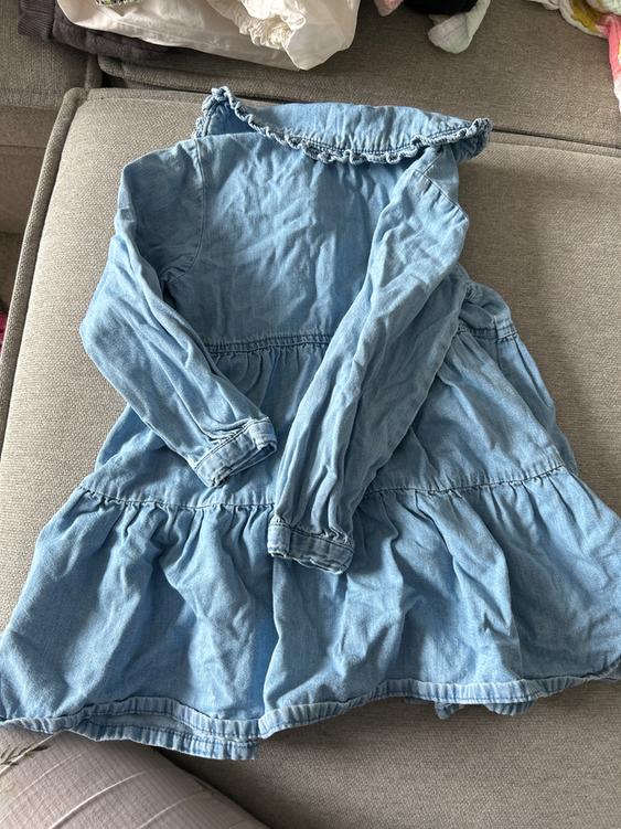 RUFFLED DENIM DRESS SECOND HAND