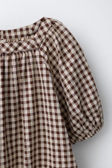 CHECK DRESS - Beige-brown by Zara - Image 2