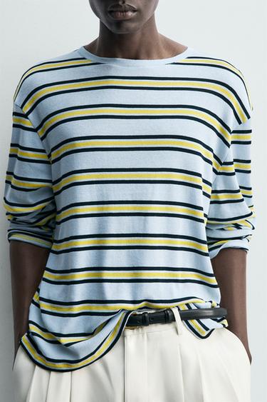 JACQUARD STRIPED T-SHIRT - striped by Zara - Image 4