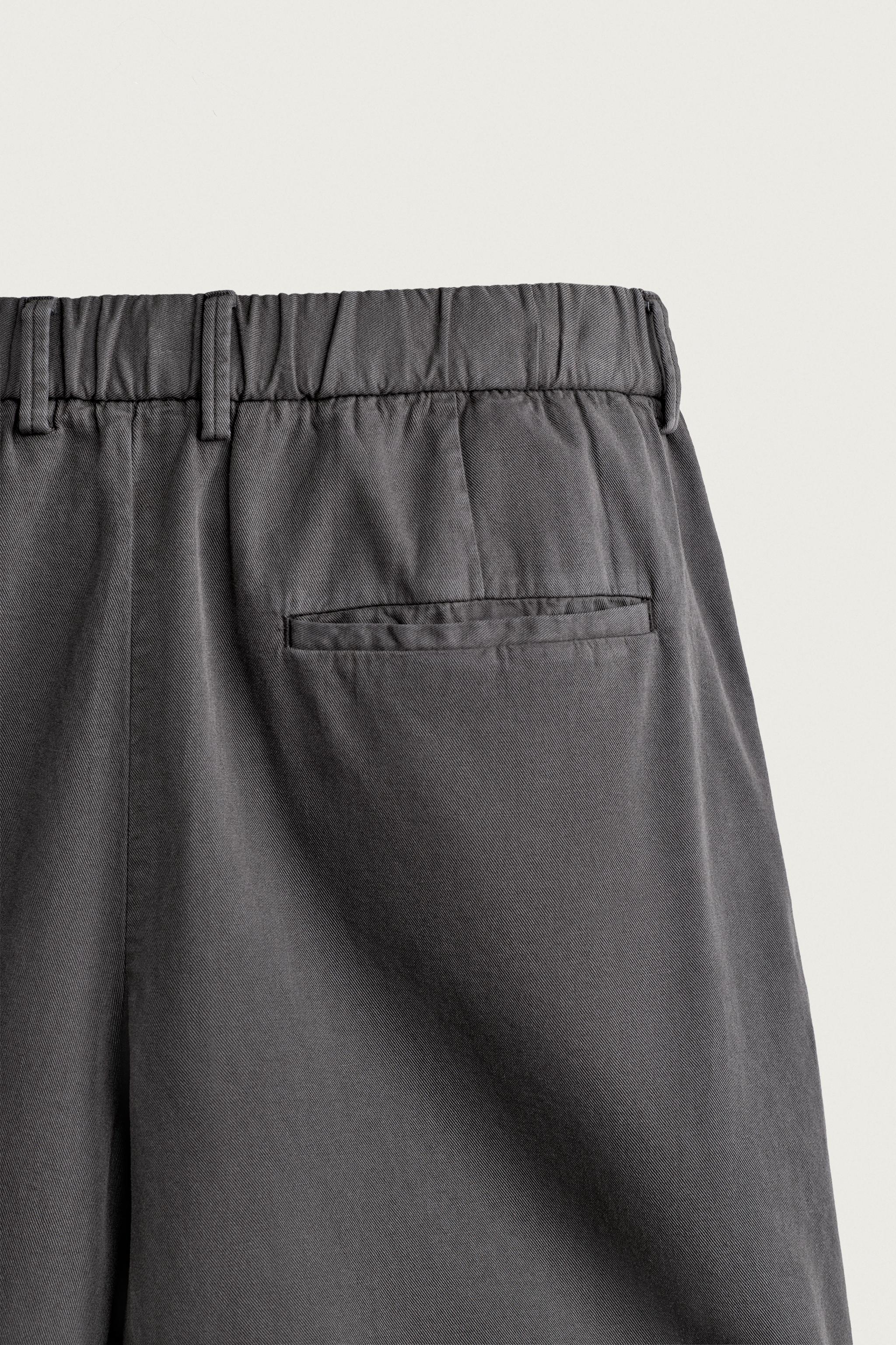 Zara YIKAMA EFEKTLİ RELAXED FIT BERMUDA görsel 8